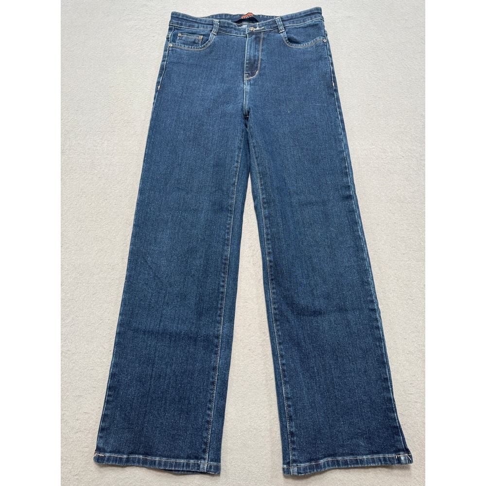 DC Woman Mumbai Jeans Women's 32 Blue Dark Wash High Rise Wide Leg Relaxed Fit